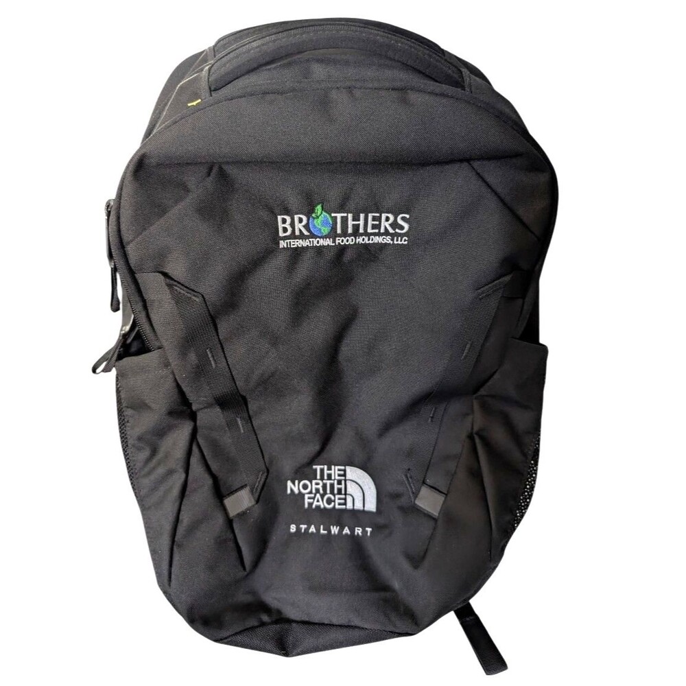 The North Face Stalwart Black Laptop School Work Travel Padded Backpack EUC
